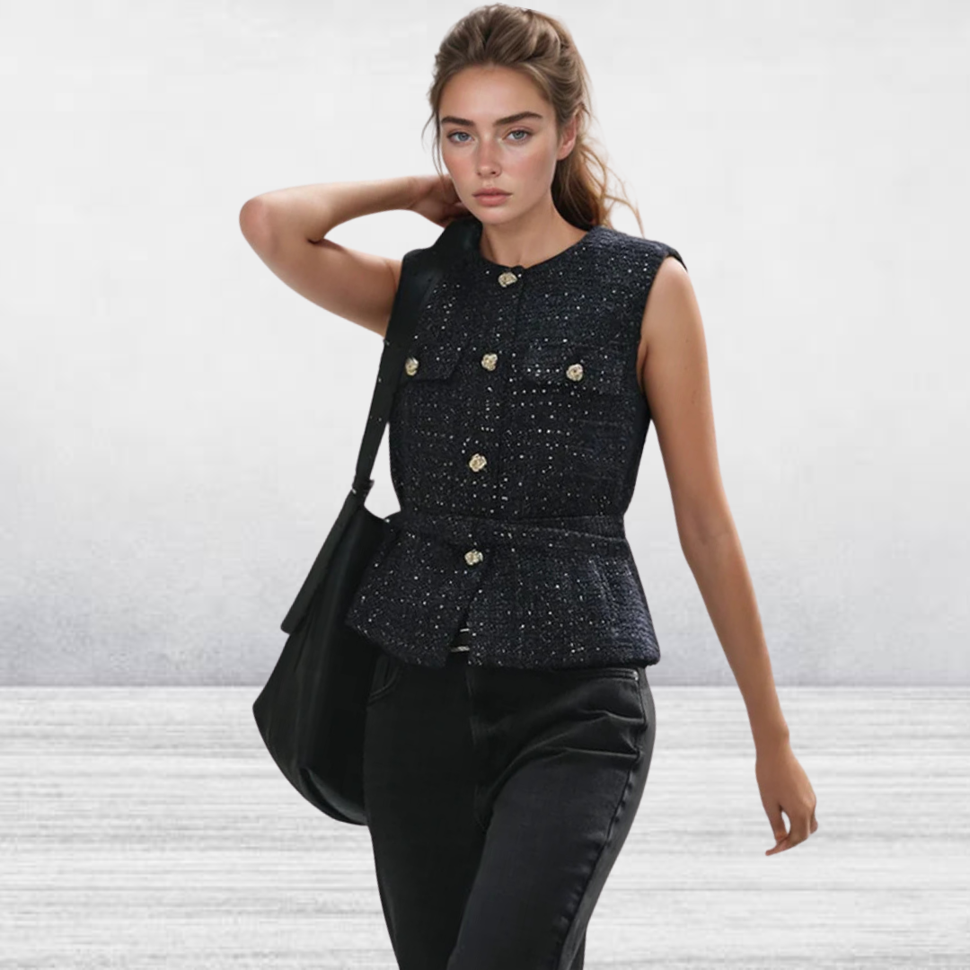 Avere | Chic Women's Waistcoat With Buttons Blue