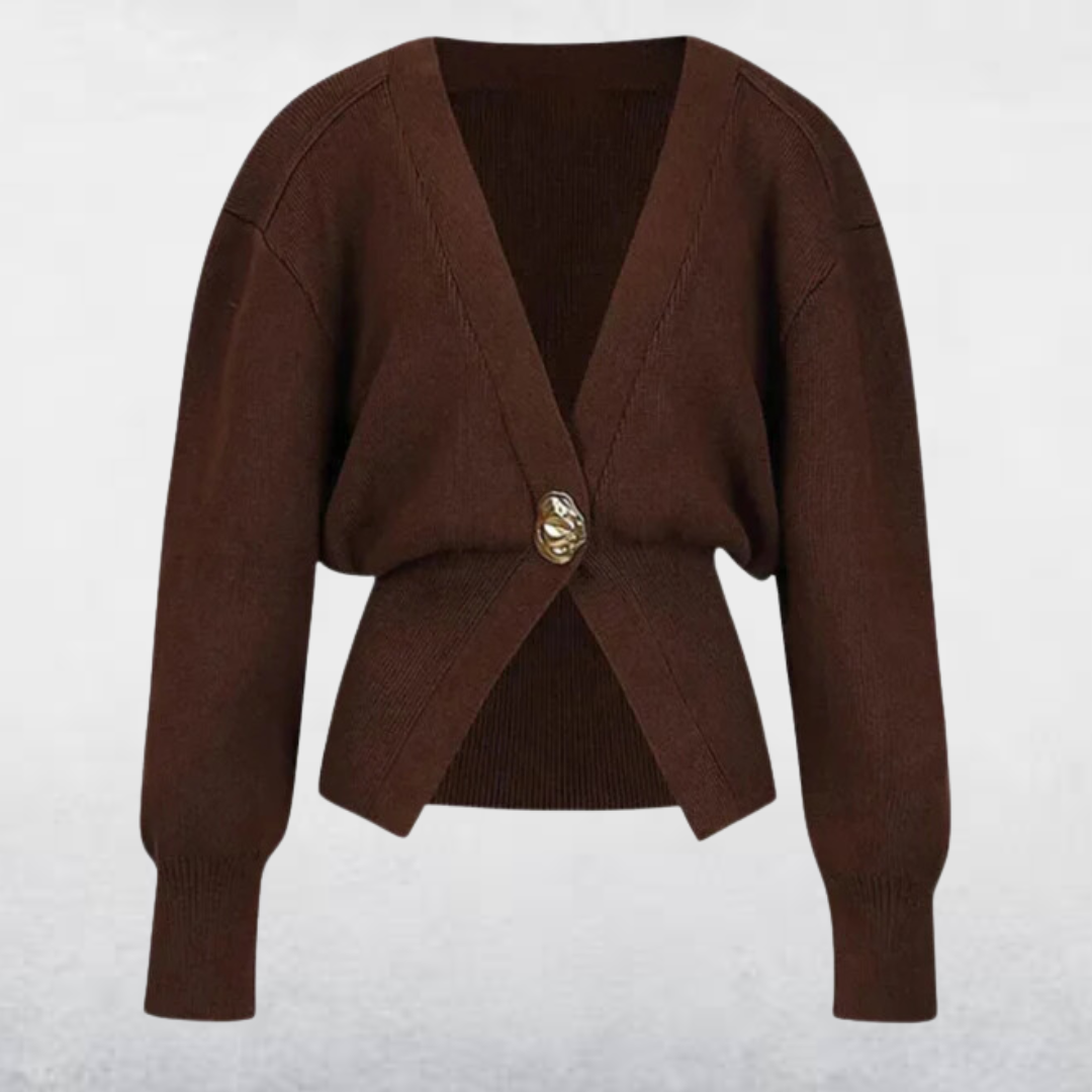 Avere | Women's Luxurious Cardigan with Gold Button