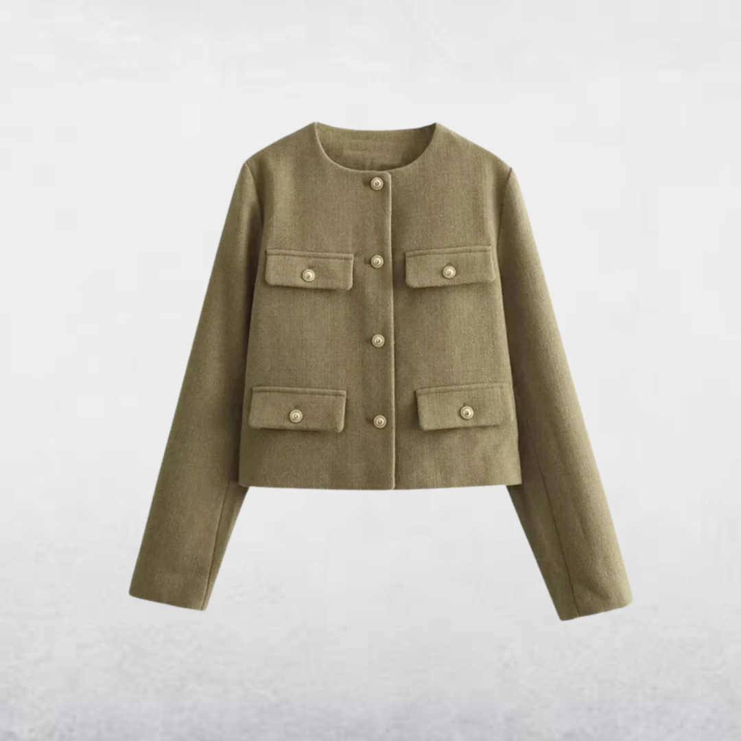 Avere | Chic Cropped Jacket With Buttons