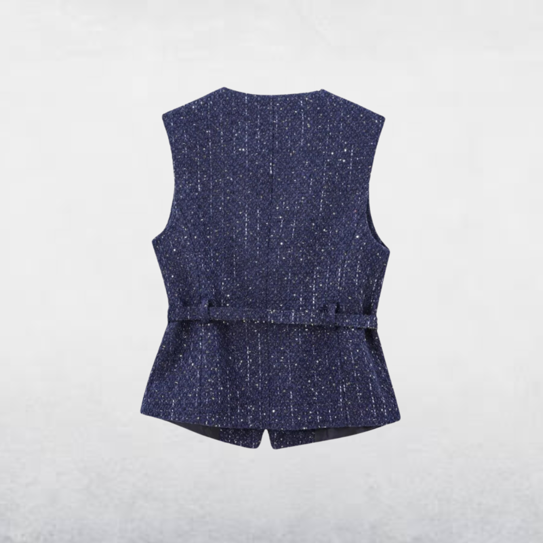 Avere | Chic Women's Waistcoat With Buttons Blue