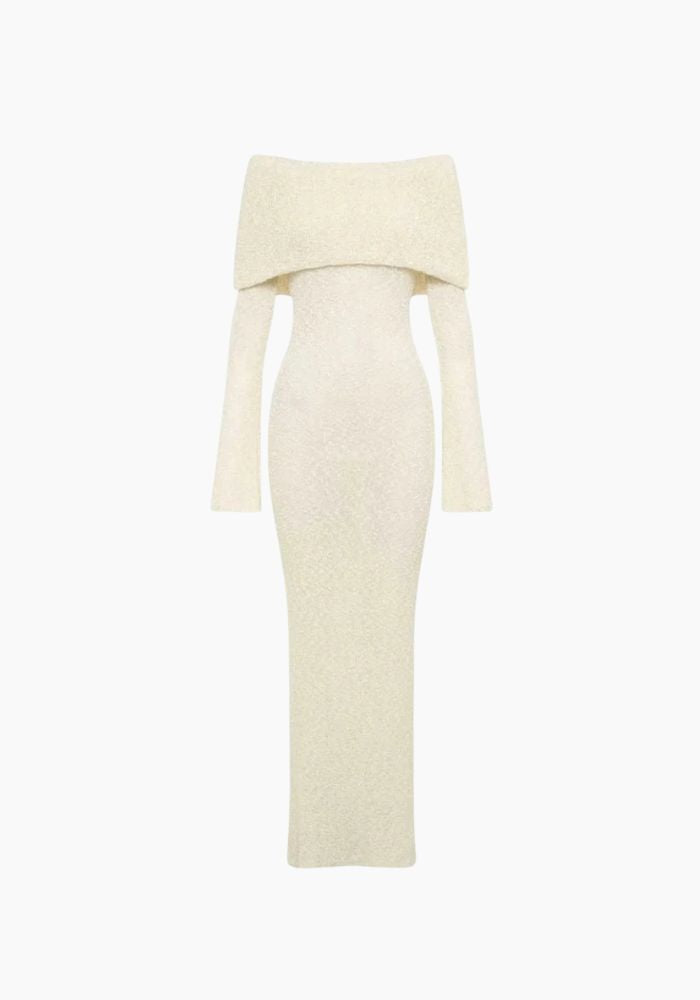 Isola - Maxi Dress Soft Stretch Fit-Dresses-Cream-S-Avere-Official