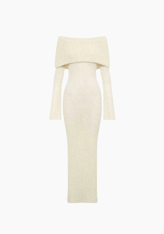 Isola - Maxi Dress Soft Stretch Fit-Dresses-Cream-S-Avere-Official
