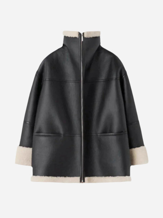 Medicia - Faux Fur Coat-Jacket-Black-M-AVERE