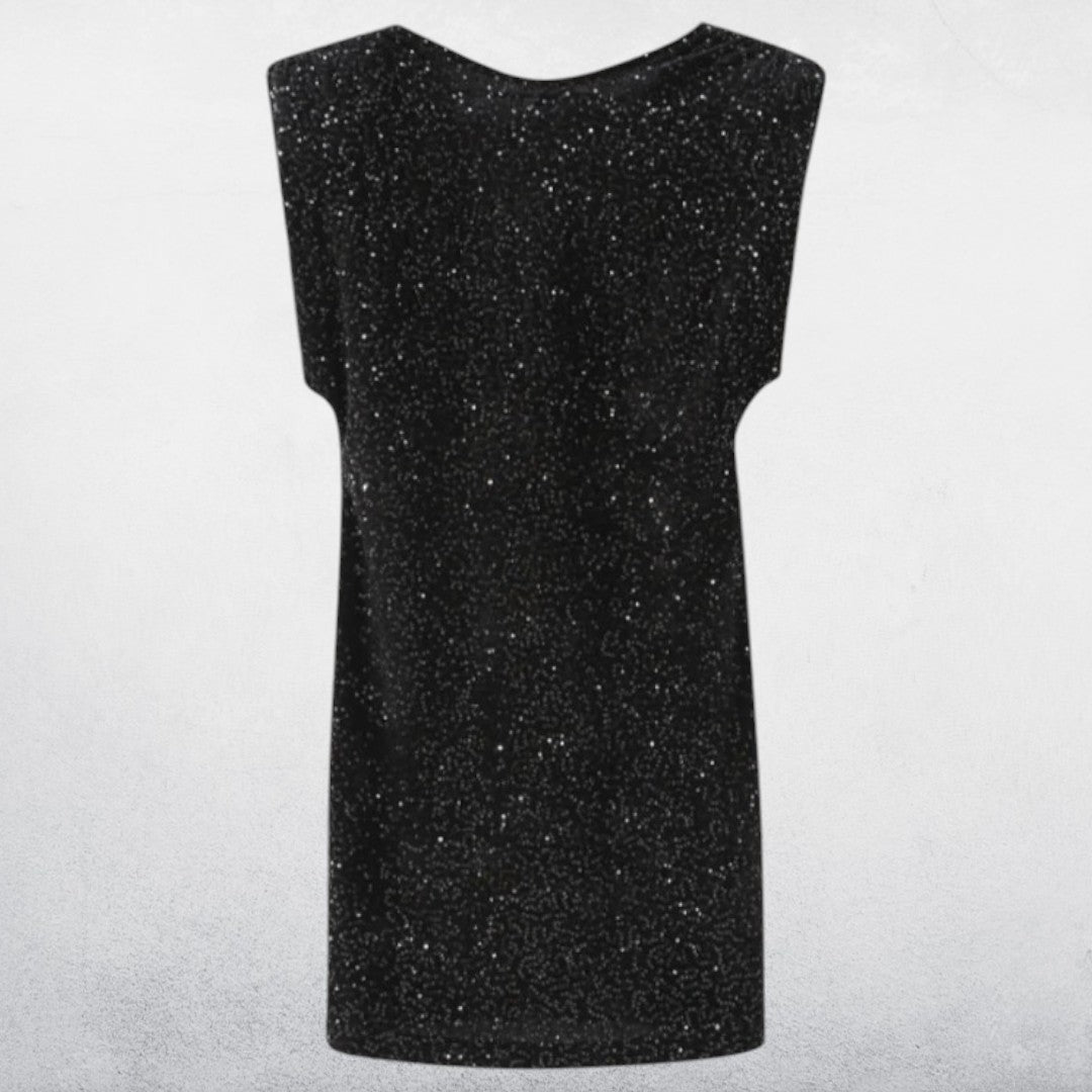 Avere | Women's Glamorous Black Sequin Mini Dress