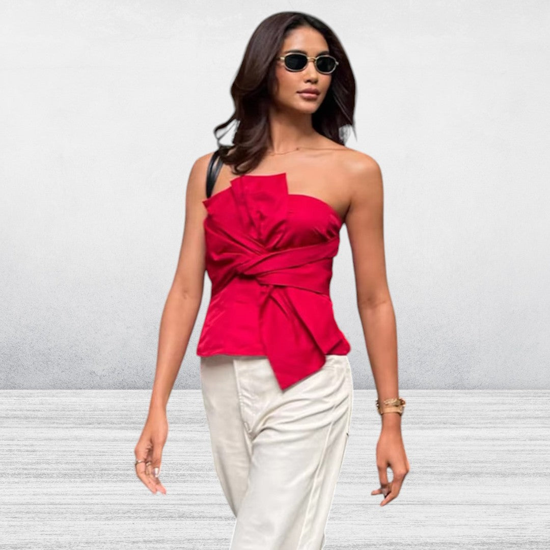 Avere | Women's Elegant Strapless Bow Top