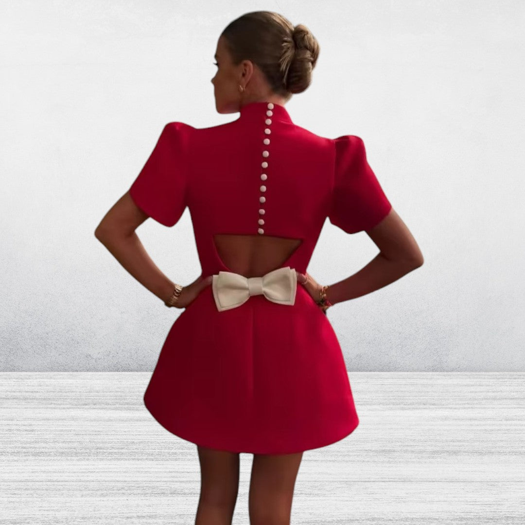 Avere | Women's Elegant Puff Sleeve Mini Dress