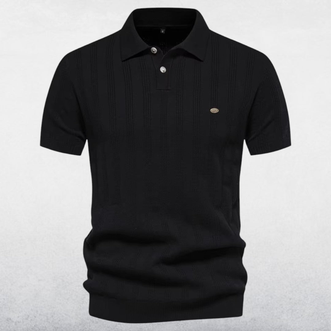 Avere | Men's Casual Ribbed Knitted Polo Shirt