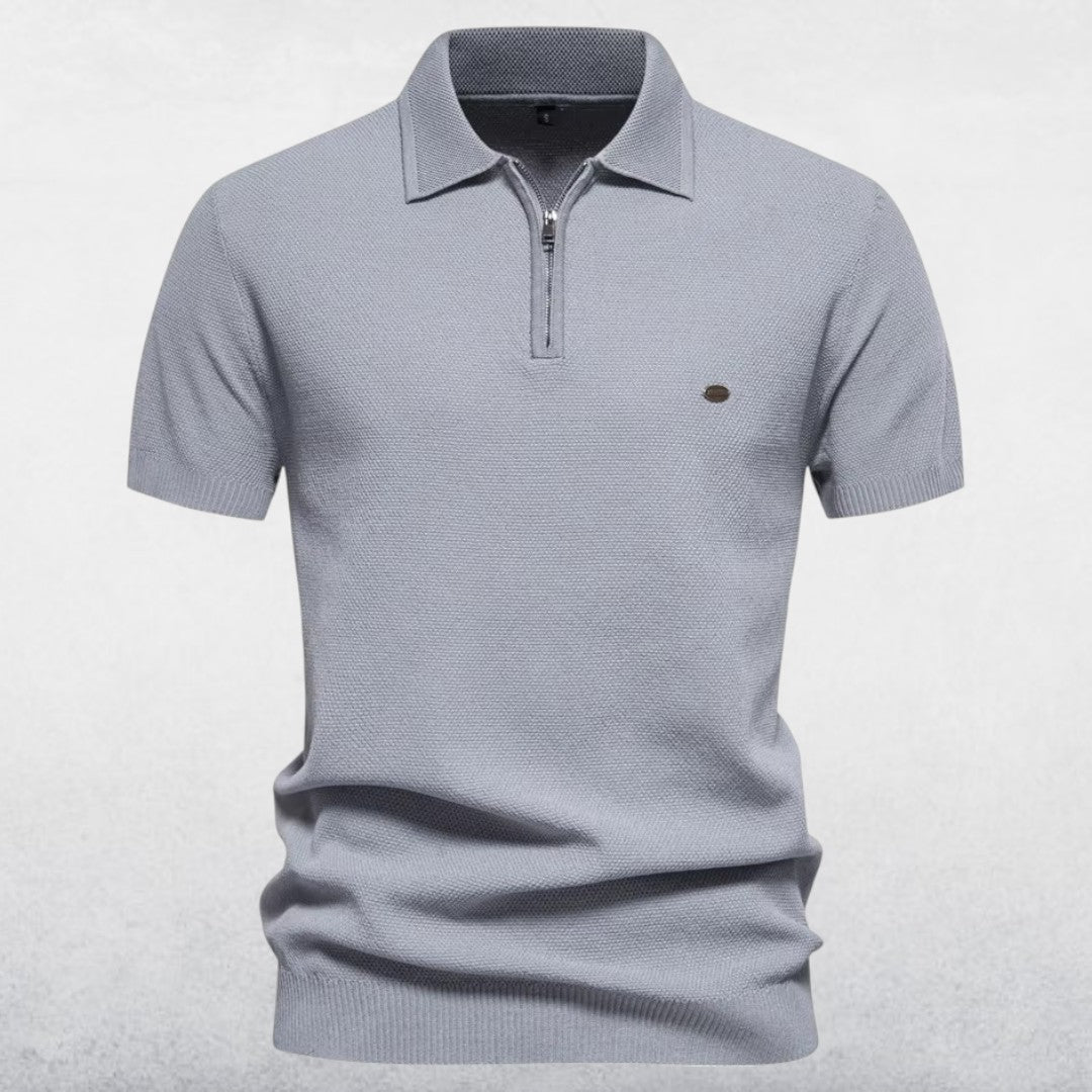 Avere | Men's Casual Ribbed Knitted Polo Shirt