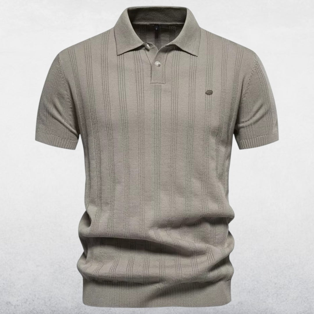 Avere | Men's Casual Ribbed Knitted Polo Shirt